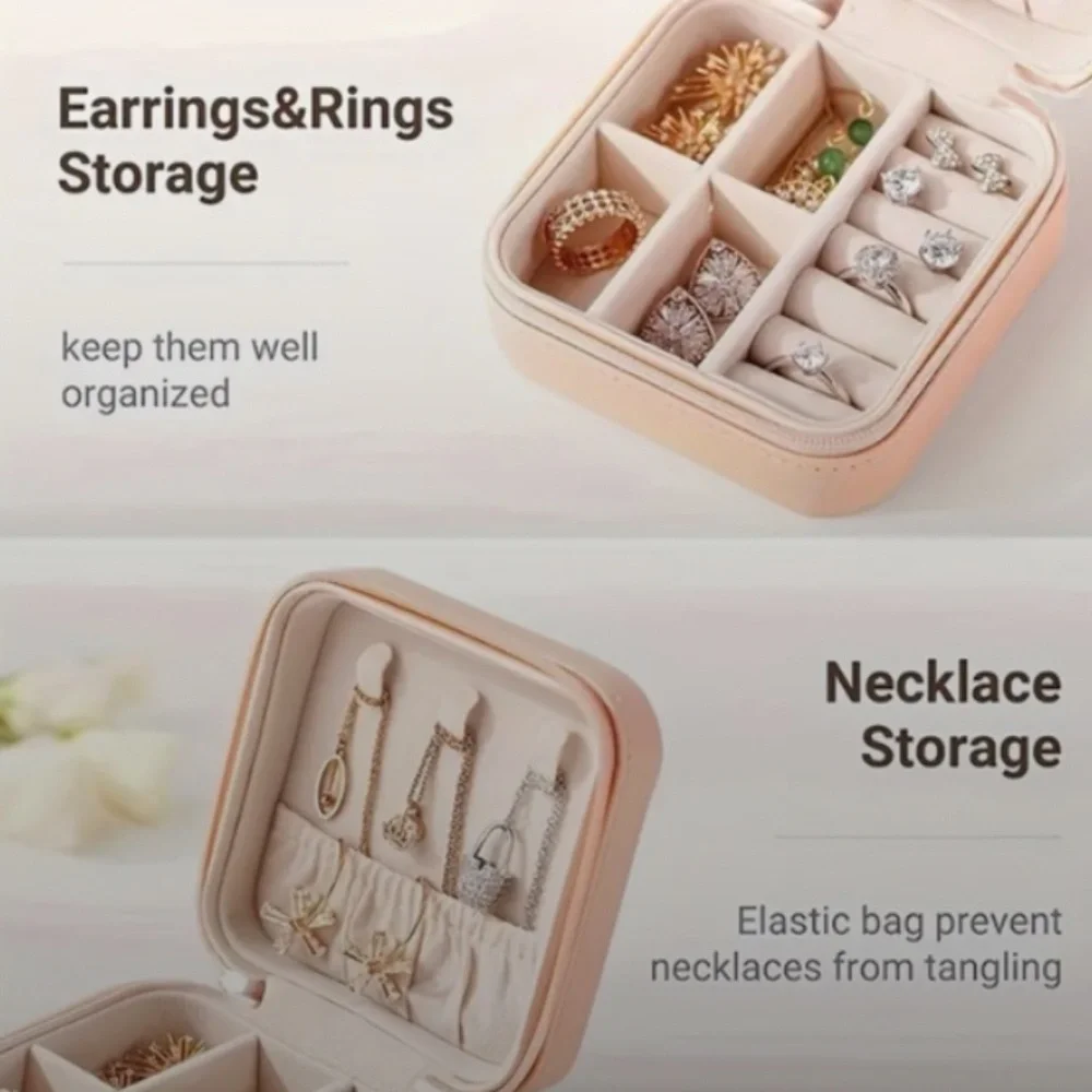 Green Leather Jewelry Storage Box/Travel Box/Portable Jewelry Box